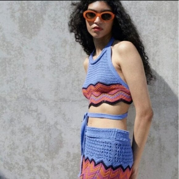 Zara Special Edition Crochet High-waist Skirt and Top Set Size S - Picture 3 of 12